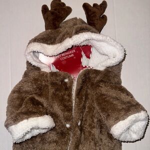 DOG HOODED SHERPA REINDEER 
 COSTUME-NEW - XL